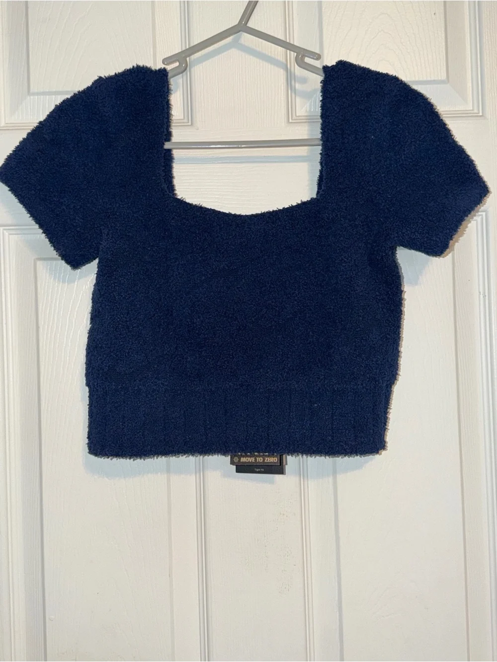 Nike Plush Knit Cropped Short Sleeve Top Midnight